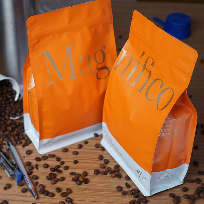 マット仕上げコーヒーサイドガゼットジッパーバッグ